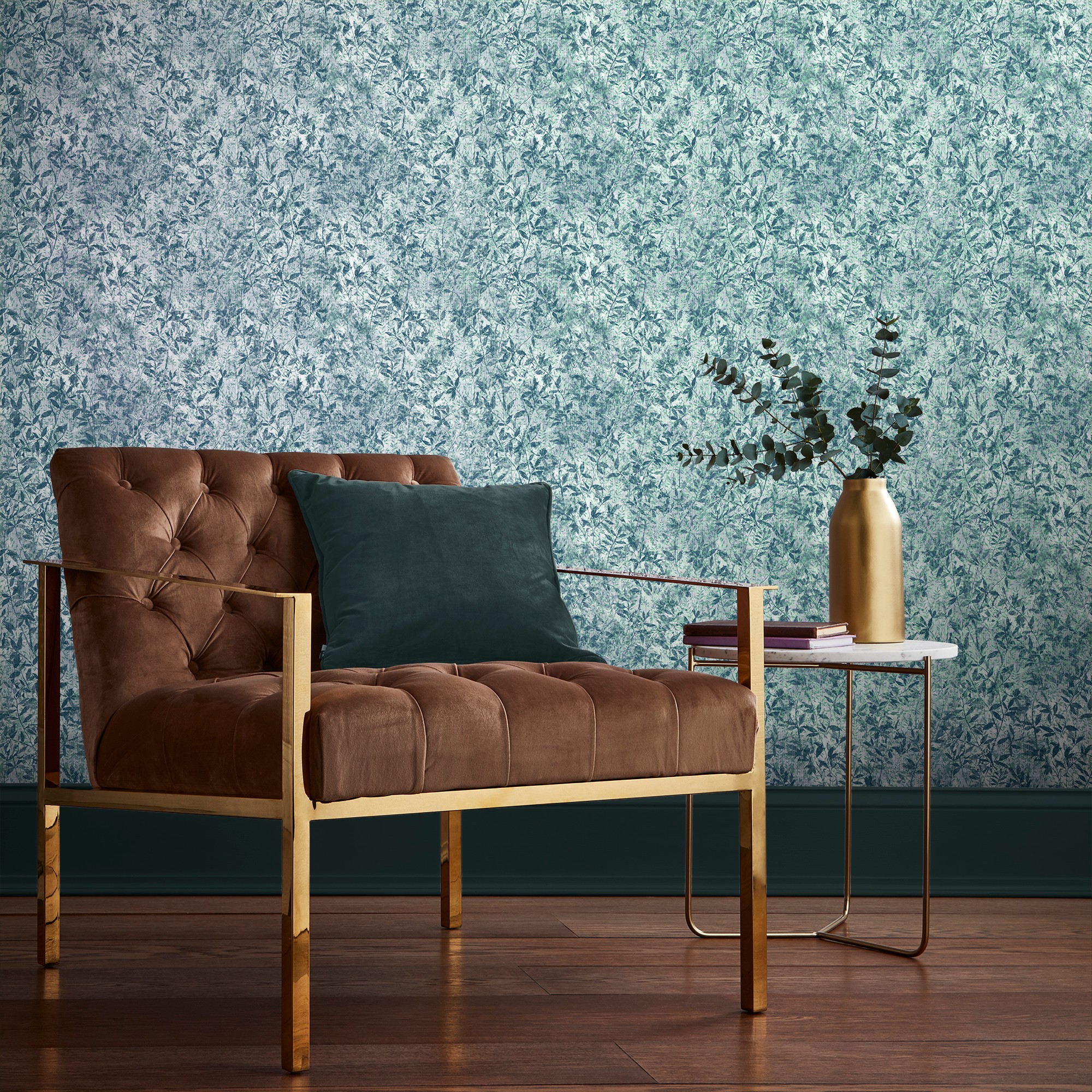 Botany Floral Wallpaper 105113 By Graham Brown In Iridescent Midnight Blue